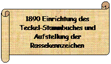 Horizontaler Bildlauf: 1890 Einrichtung des Teckel-Stammbuches und Aufstellung der Rassekennzeichen
