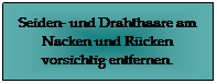Textfeld: Seiden- und Drahthaare am Nacken und Rücken vorsichtig entfernen.