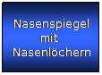 Textfeld: Nasenspiegel mit Nasenlöchern